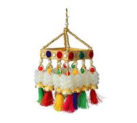 Square Centre Hanging Wall Roof Ceiling Hanging Jhoomar Colorful Mogra Hangings Decorative Ornament Party Indian Traditional Home Décor for Wedding New year Festivities New Year Gifting