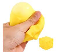 Square Cheese Stress Ball - Soft Rebounding Realistic Cheese Squeeze Toy | Funny Food Shape Stress Relief Fidget | Portable Pinch and Sensory Toy For Travel School Office Car Trips