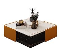 Square Coffee Table Light Luxury Sintered Stone Material Low Table in The Living Room Simple Floor-Standing Small Table 80cm (100cm)