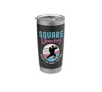 Square Dancing Donde la vida Viene Música Country Square Dancing Vaso térmico de acero inoxidable de doble pared