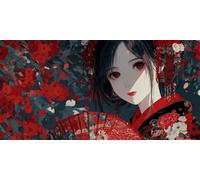 Square Diamond Painting Mujer Japonesa 5D Full Drill Pintura de Diamante Abstracto para Adultos 50x120cm, Diamond Painting Adultos Dibujos con Diamantes para Decoración de Pared del Hogar (SQ633)