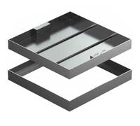 Square Edelh Mannlochdeckel - Versenkt Klärgrubendeckel & Sockel, Ucar Abwasserbeckendeckel für Hof & Weg, 120 x 60 x 5 cm, cubierta de drenaje y Heavy-Du