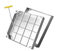 Square F Access HatchNonSlip - Tapa de inspección de acero inoxidable 304 para interiores y exteriores, 60 x 60 cm
