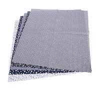 Square Floral Patch Work Cotton Fabric | 5PCs 50x50cm DIY Sewing Crafts | Flower Patterns for Clothing/Bags/Home Decor | Machine Washable Material (Dark blue 5 colors 50 * 50cm)