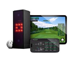 Square Golf Monitor de Lanzamiento Unisex para Interiores, Color Negro