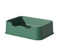 Square Large Capacity Cat Litter Pan, Cat Litter Basin with Splash Proof Design, Semi Closed Pet Toilet for Easy Cleaning, Spatter Resistant Poop Pan for Cats of