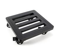Square Large Potted Plant Caddy,Heavy Duty Iron Garden Flower Pot Planter Mover,Metal Planter Trolley Saucer Moving Tray,Machine Base,Iron Pot Coaster On Wheels (Black 50(Black-40Cm)