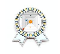 Square Orbit Solar System Earth Badge Broche Pin Ganador Premio Medalla, Medium, Metal