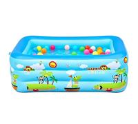 Square Outdoor Blow Up Pool - Inflatable Family Paddling Pool For Gardens | Durable, UV-resistant PVC paddling pool features a quick-inflate square design perfect for kids and in backyards.