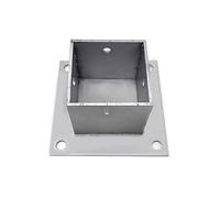 Square Post Base with Fittings for Mailbox | Post Shoe for Railing(Silver-1 Pcs,40x40 mm (1.6x1.6 in))