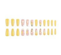 Square Press On Nails Diseño Brillante Falso Pegado Artificial Para Mujer Tonta Francesa Uña Falsa