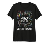 Square Root of 169 13 Years Old Official Teenager Birthday Camiseta Premium
