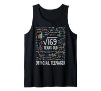 Square Root of 169 13 Years Old Official Teenager Birthday Camiseta sin Mangas