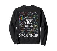 Square Root of 169 13 Years Old Official Teenager Birthday Sudadera