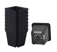 Square Seedling Starter Pots - 50 Pack Durable Nursery Cups, Transplanting Gardening Kit - High-Flow Drainage Base, Non-Deforming Seedling Trays, For Indoor & Outdoor Allotments