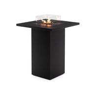 Square Table High con Fuego a Gas para Exterior - Mesa 2-en-1 con Fuego y Mesa de Cóctel con Compartimento Oculto para la Botella de Gas y Funda Protectora - Ideal para Terrazas y Entretenimiento