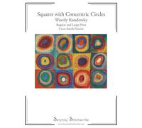Squares with Concentric Circles Cross Stitch Pattern - Wassily Kandinsky: Regular and Large Print Cross Stitch Pattern