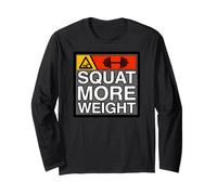 Squat More Weight Powerlifting Gym Workout Manga Larga