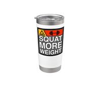 Squat More Weight Powerlifting Gym Workout Vaso térmico de acero inoxidable de doble pared