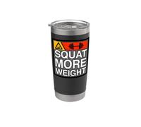 Squat More Weight Powerlifting Gym Workout Vaso térmico de acero inoxidable de doble pared