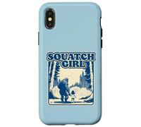 Squatch Girl Cute Sasquatch Bigfoot Lover Girl Holding Hands Carcasa para iPhone X/XS