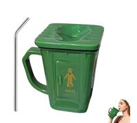 Squatting Toilet Shape Ceramic Mug,Funny Squat Toilet Mug,Novelty Toilets Mugs with Lids, Unique Gag Gift Water Cup,for Office, Coworkers, Home Desk (Green)