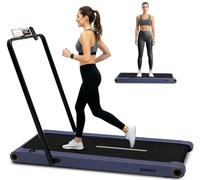 Squatz Caminadora 2 en 1 con Manillar y Placas de Vibración - Caminadora Compacta con Motor Silencioso 1.0 HP, Pantalla LED, Soporte para Dispositivos y Control Remoto