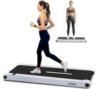Squatz Cinta de Andar y Correr, 2 en 1 Caminadora Eléctrica Compacta Bajo Escritorio, Silenciosa, Mando a Distancia, Pantalla LED, Banda Antideslizante y Motor 1,0 HP para Hogar y Oficina