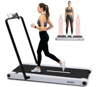 Squatz Cinta de Caminar 2-en-1 con Placas de Vibración, Walking Pad Compacta Bajo Escritorio, Control Remoto, Pantalla LED, Banda Antideslizante, Motor Silencioso 1.0HP para Casa u Oficina