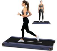Squatz Cinta de Caminar 2-en-1 con Placas de Vibración, Walking Pad Compacta Bajo Escritorio, Control Remoto, Pantalla LED, Banda Antideslizante, Motor Silencioso 1.0 HP para Casa u Oficina