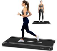 Squatz Cinta de Caminar 2-en-1 con Placas de Vibración, Walking Pad Compacta Bajo Escritorio, Control Remoto, Pantalla LED, Banda Antideslizante, Motor Silencioso 1.0HP para Casa u Oficina