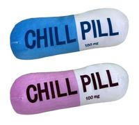 Squeaky Dog Chew Toy - Pill Shaped Plush Puppy Chewing for Indoor Outdoor Play | Soft Stuffed Fabric with Hidden Squeaker, Fun Interactive Toy for Training Teething Exercise Home Apartment Backyard