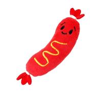 Squeaky Dog Toy - Hot Dog Plush For Interactive Play, Stuffed Puppy Chew Toy Fun Cartoon Style, Built-In Squeaker + Soft Bite Texture, Plush Fabric Material Durable Finish - For Indoor Fetch & Trainin