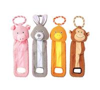 Squeaky Dog Toys - 4PCS Interactive Tough Teething Toy, Durable Puppy Chew Toy with Squeaker for Tug Play Training, Boredom Relief Interactive Pet Toys for Dogs Cats Home Travel Car Indoor Outdoor Use