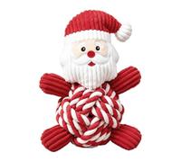 Squeaky Dog Toys, muñeca de cuerda interactiva suave con diseño de Navidad | Squeaky Dog Toys, Soft Rope Doll Christmas Design, Provides Interactive Play Solution, Perfect for Holiday Travel Park Yard,