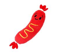 Squeaky Dog Toys - Plush, Hot Dog Plush Toy, Long-Lasting | Puppy Teeth Cleaning Toy, Dogs Play Supplies for Trainers, Animal Lovers, Indoor Play, Outdoor Fetch, Apartment, Bedroom, Living Room