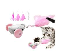 Squeaky Electric Cat Toy, Feather and Bell Interactive Toy for Kittens, Moving Mice Cat Toy with Lights, Indoor and Outdoor Exercise for Cats, Fun and Stimulating Toy for Active Cats and Kittens