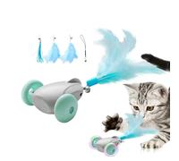 Squeaky Electric Cat Toy, Feather and Bell Interactive Toy for Kittens, Moving Mice Cat Toy with Lights, Indoor and Outdoor Exercise for Cats, Fun and Stimulating Toy for Active Cats and Kittens
