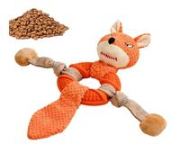 Squeaky juguetes para perros pequeños,Cuerda de despertar para dentición de peluche con diseño de animal, de perro de peluche - Para el entrenamiento del parque, acampar, interior, exterior,