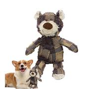 Squeaky Plush Bear Toy for Dog - Dog Companion for Heavy Chewers, Squeaky Plush Interactive Dog Toys, Indestructible Squeaky Dog Toys | Soft Puppy Chew Bear Toys for Small, Medium Dog, Puppy, Pets