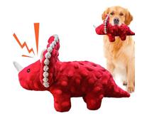 Squeaky Plush Dog Toy - Colorido juguete interactivo para perro, juguete divertido para mascotas | Juguete de dinosaurio de peluche para perros, juguetes para perros pequeños, perros medianos, grandes