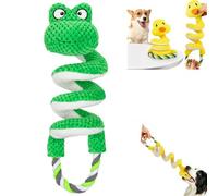 Squeaky Plush Dog Toy with Rope Handle, Interactive Tug Toy for Dogs (#1) | Built-in squeaker Spiral animal design Cotton rope handle Soft plush fabric PP cotton filling Great for interactive play
