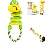 Squeaky Plush Dog Toy with Rope Handle, Interactive Tug Toy for Dogs (#2) | Built-in squeaker Spiral animal design Cotton rope handle Soft plush fabric PP cotton filling Great for interactive play