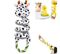 Squeaky Plush Dog Toy with Rope Handle, Interactive Tug Toy for Dogs (#4) | Built-in squeaker Spiral animal design Cotton rope handle Soft plush fabric PP cotton filling Great for interactive play