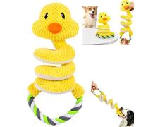 Squeaky Plush Dog Toy with Rope Handle, Interactive Tug Toy for Dogs (#5) | Built-in squeaker Spiral animal design Cotton rope handle Soft plush fabric PP cotton filling Great for interactive play