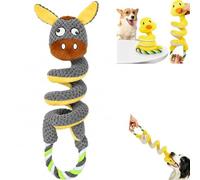 Squeaky Plush Dog Toy with Rope Handle, Interactive Tug Toy for Dogs (#8) | Built-in squeaker Spiral animal design Cotton rope handle Soft plush fabric PP cotton filling Great for interactive play