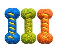 Squeaky Toys - Juego interactivo para masticar mascotas | Juego de dentición para cachorros de 20 x 9,5 x 4,5 cm, hueso chirriante, juguetes de dentición de huesos, calmante para masticar