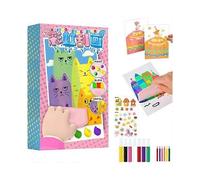 Squeegee Art Kids Paint Kit, DIY Christmas Rainbow Scratch Painting Dot Painting