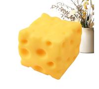 Squeeze Cheese Toy, Sensory Stress Toy, 5,5 x 5,5 cm Fidget with Soft Texture, Elastic Silicone Squeezing, Novelty Pinching with Realistic Style, Mouse for Desktop and Hand