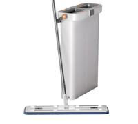 Squeeze Mop Set | Adjustable Handle Cleaning Bucket with Replaceable Microfiber Pads, Quick Dry Washing Tool for Kitchen, Bathroom, Office, Apartment, Dust Hair Removal on Wood, Marble, Vinyl, Ceramic